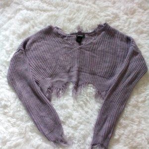 Purple Cropped Sweater